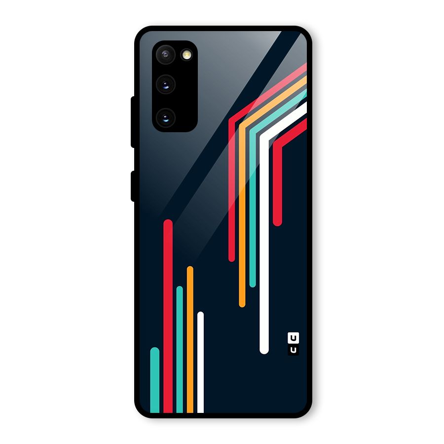 Retro Lines Minimal Stripes Glass Back Case for Galaxy S20 FE