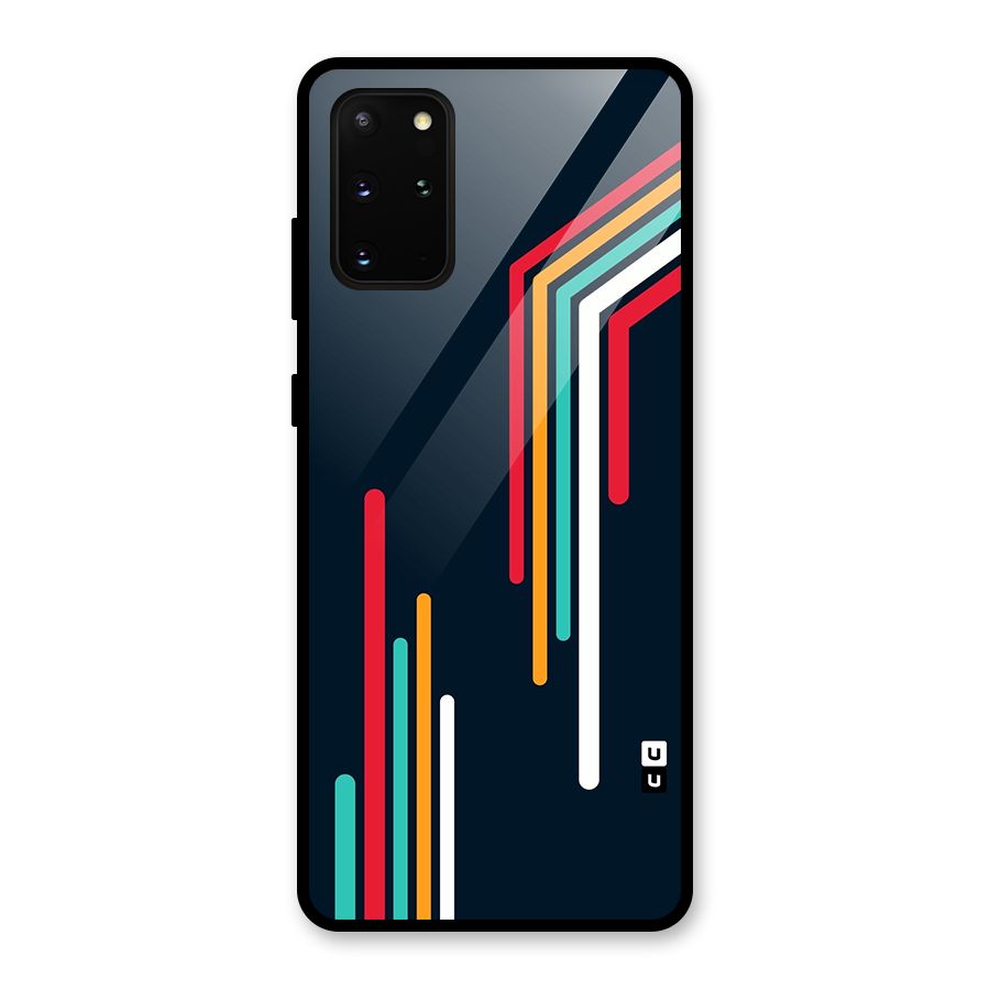 Retro Lines Minimal Stripes Glass Back Case for Galaxy S20 Plus
