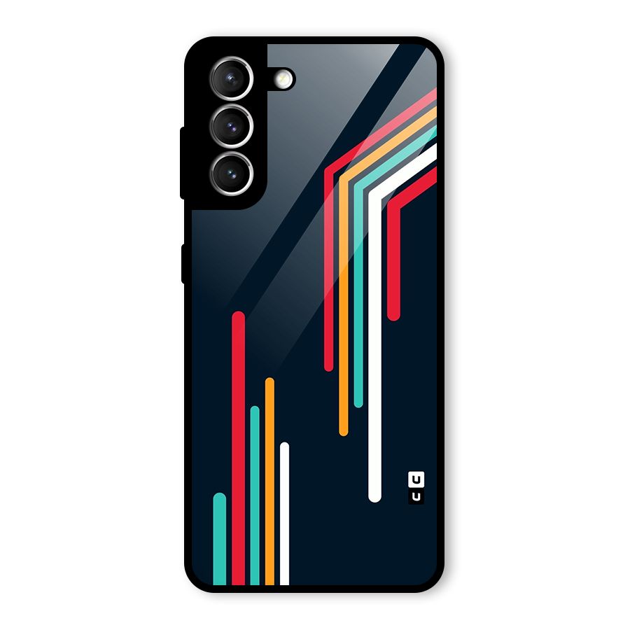Retro Lines Minimal Stripes Glass Back Case for Galaxy S21 5G