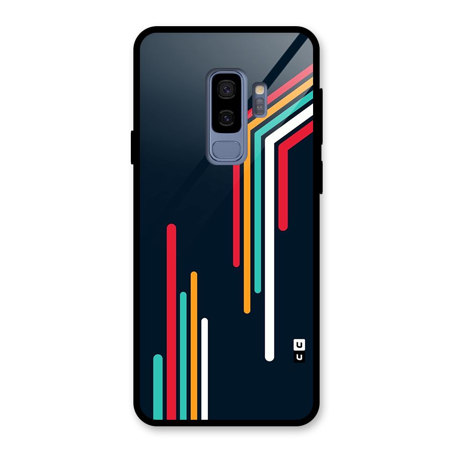 Retro Lines Minimal Stripes Glass Back Case for Galaxy S9 Plus