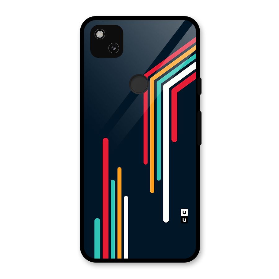 Retro Lines Minimal Stripes Glass Back Case for Google Pixel 4a
