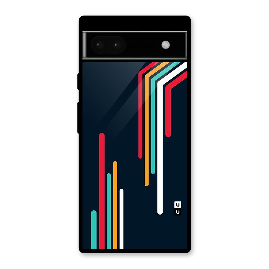 Retro Lines Minimal Stripes Glass Back Case for Google Pixel 6a