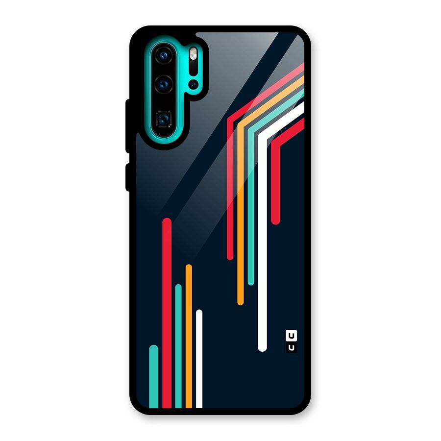 Retro Lines Minimal Stripes Glass Back Case for Huawei P30 Pro