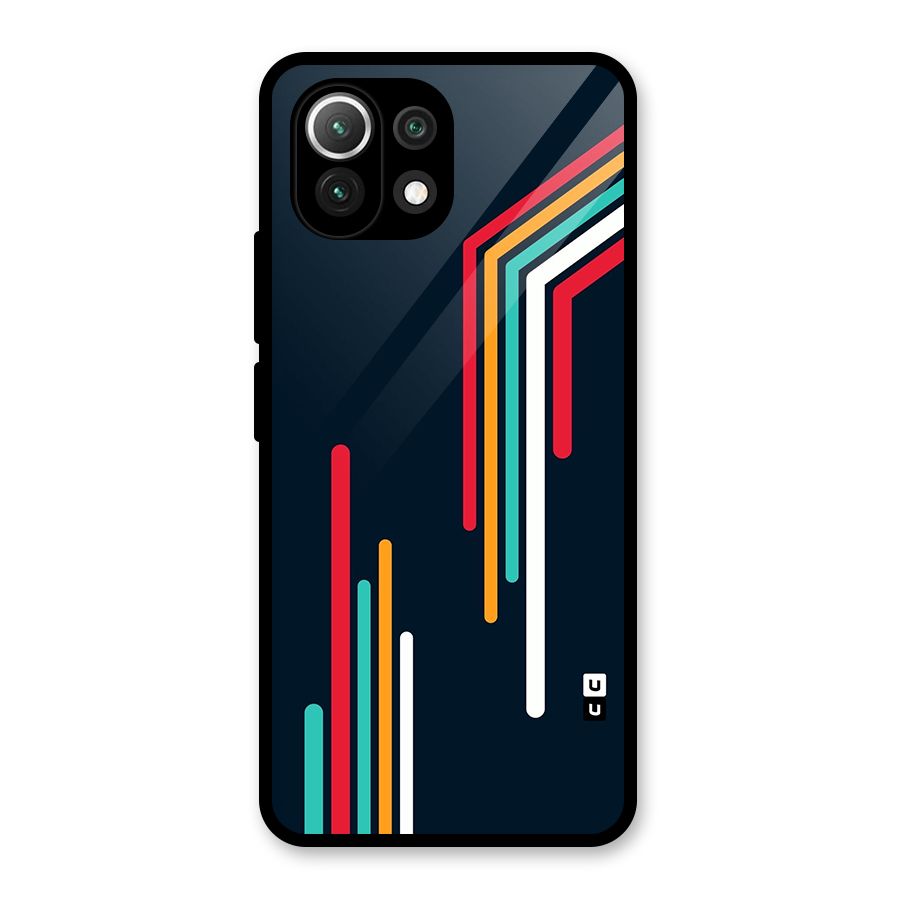 Retro Lines Minimal Stripes Glass Back Case for Mi 11 Lite