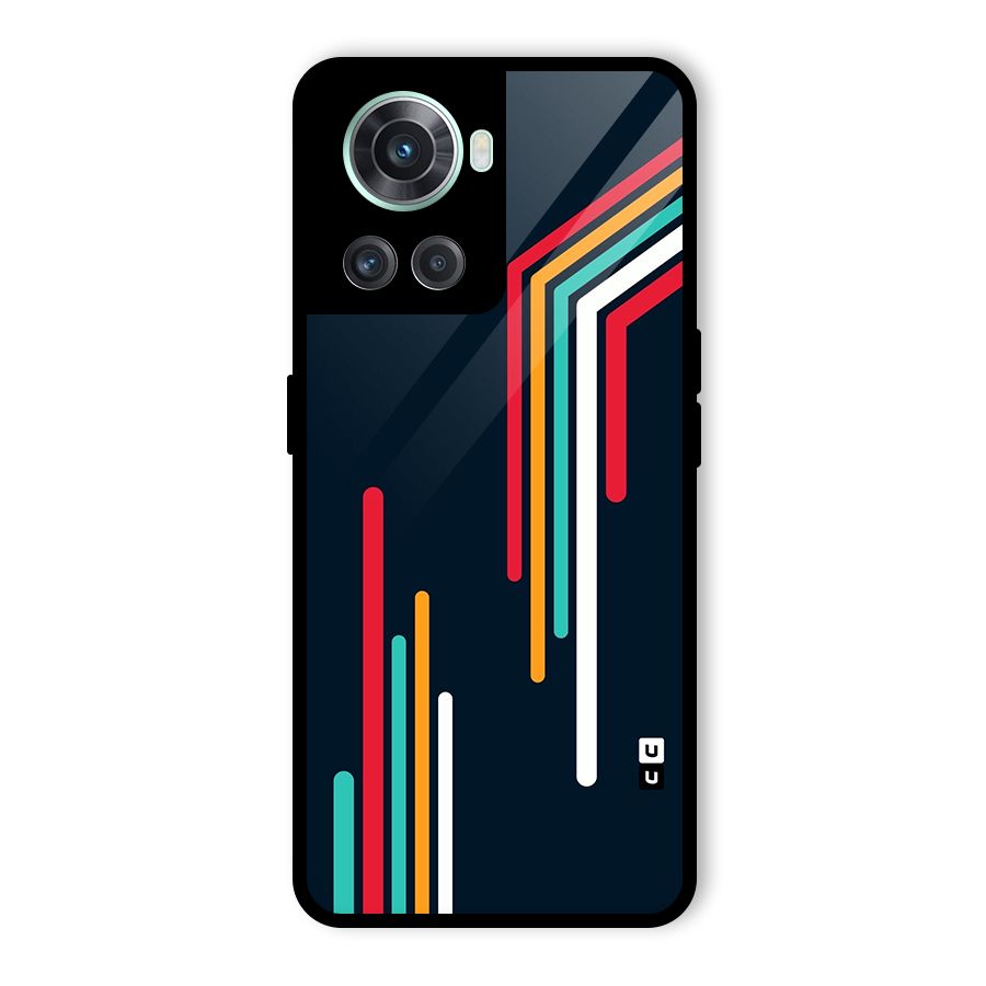 Retro Lines Minimal Stripes Glass Back Case for OnePlus 10R