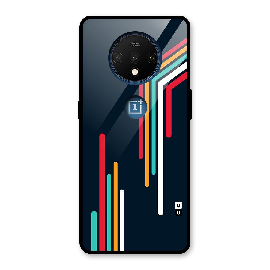Retro Lines Minimal Stripes Glass Back Case for OnePlus 7T