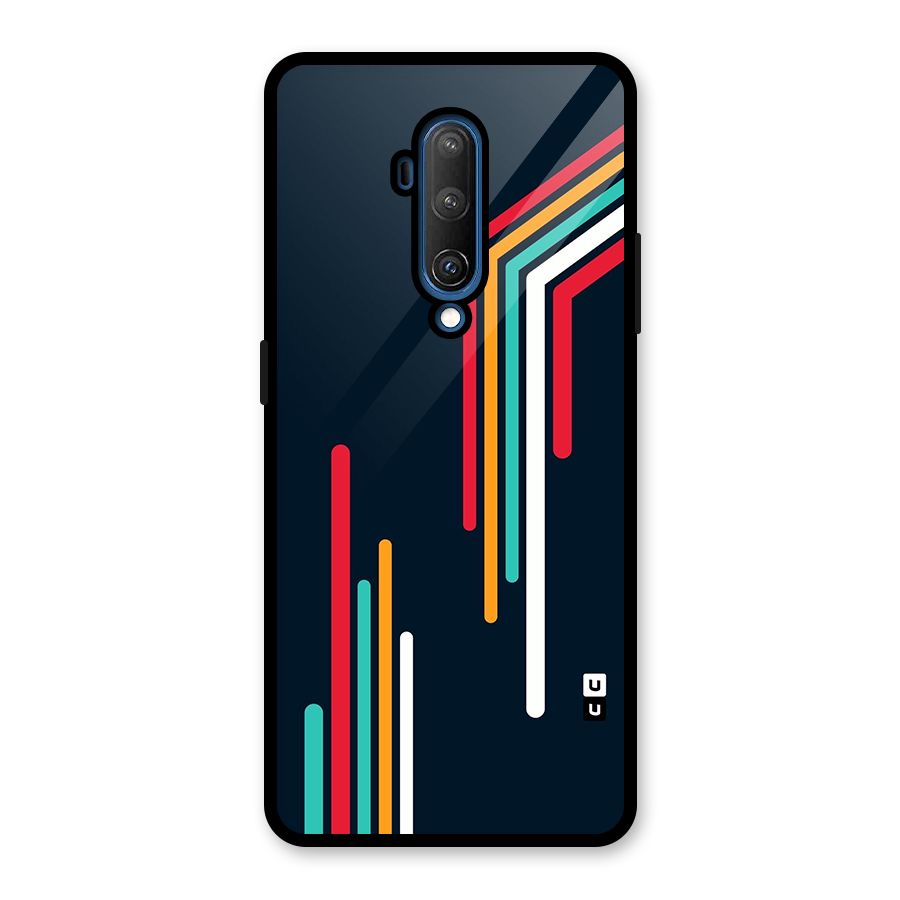 Retro Lines Minimal Stripes Glass Back Case for OnePlus 7T Pro