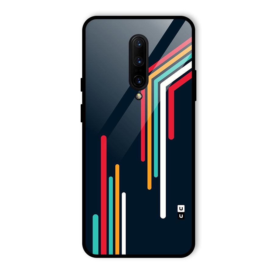 Retro Lines Minimal Stripes Glass Back Case for OnePlus 7 Pro