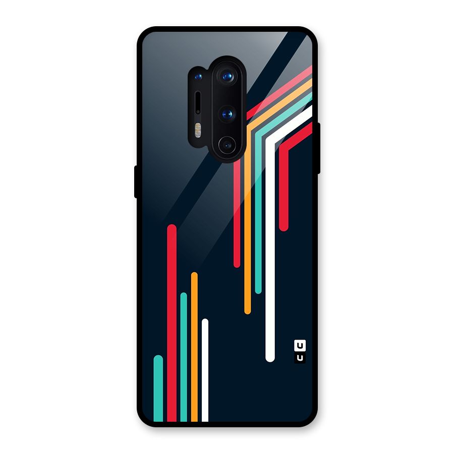 Retro Lines Minimal Stripes Glass Back Case for OnePlus 8 Pro