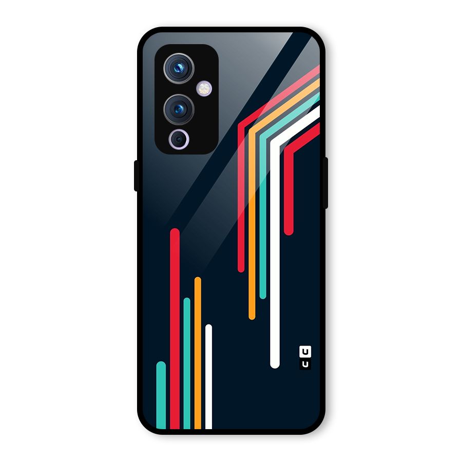 Retro Lines Minimal Stripes Glass Back Case for OnePlus 9