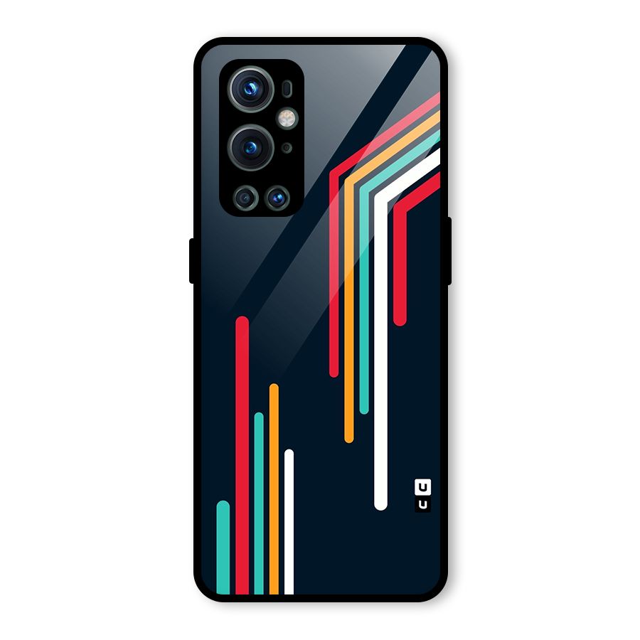 Retro Lines Minimal Stripes Glass Back Case for OnePlus 9 Pro
