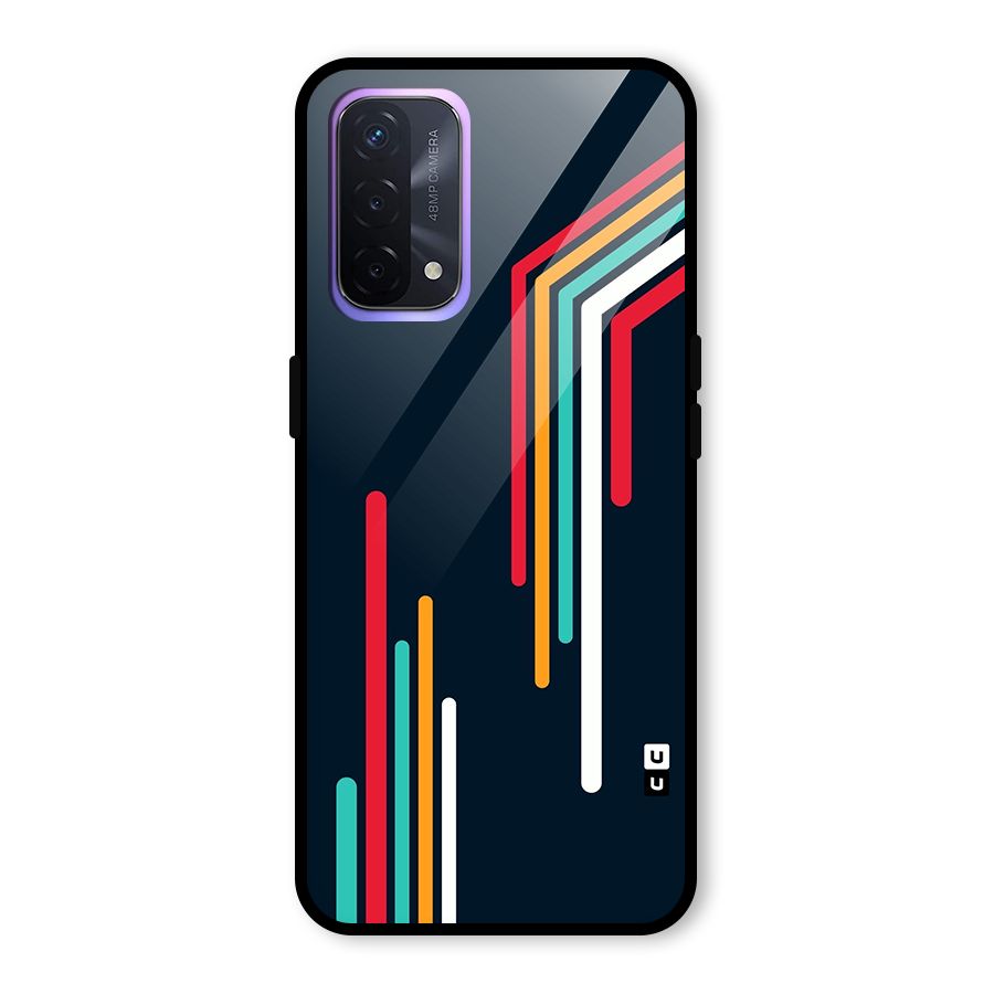 Retro Lines Minimal Stripes Glass Back Case for Oppo A74 5G