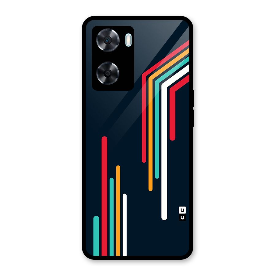 Retro Lines Minimal Stripes Glass Back Case for Oppo A77