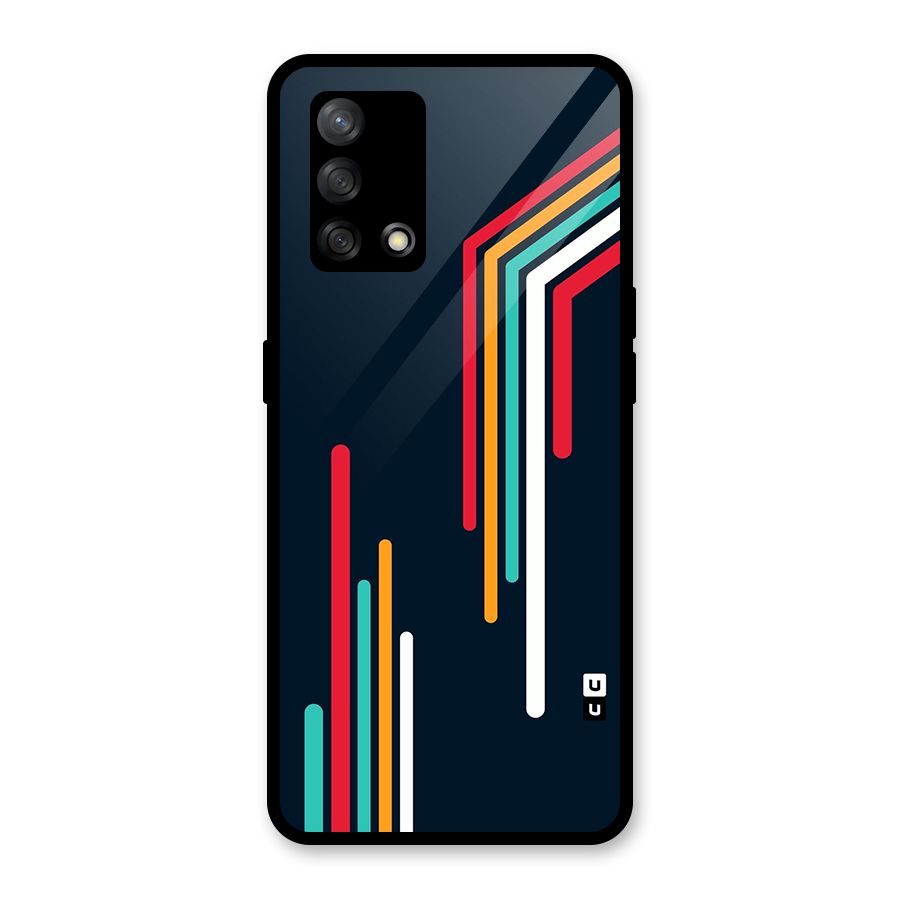Retro Lines Minimal Stripes Glass Back Case for Oppo F19