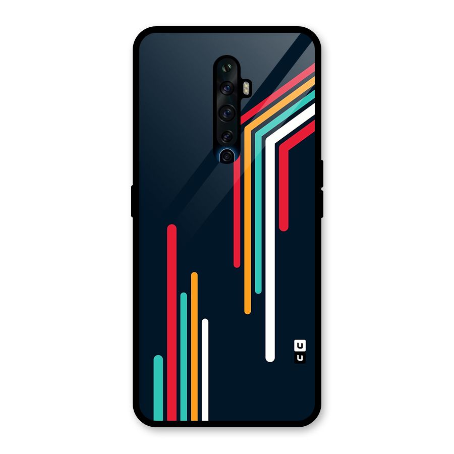 Retro Lines Minimal Stripes Glass Back Case for Oppo Reno2 Z