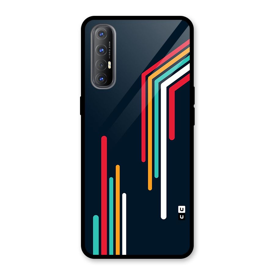 Retro Lines Minimal Stripes Glass Back Case for Oppo Reno3 Pro