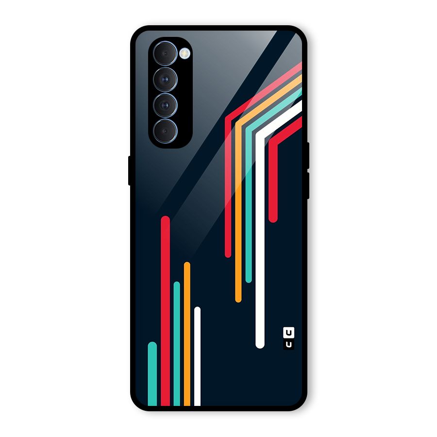 Retro Lines Minimal Stripes Glass Back Case for Oppo Reno4 Pro