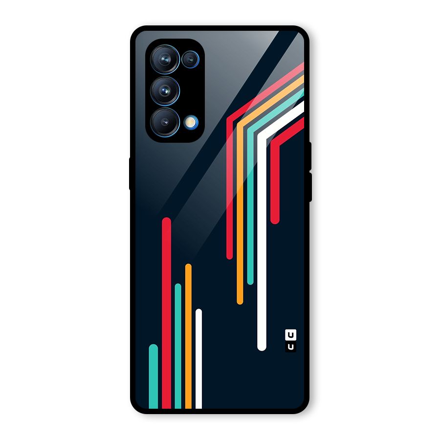Retro Lines Minimal Stripes Glass Back Case for Oppo Reno5 Pro 5G