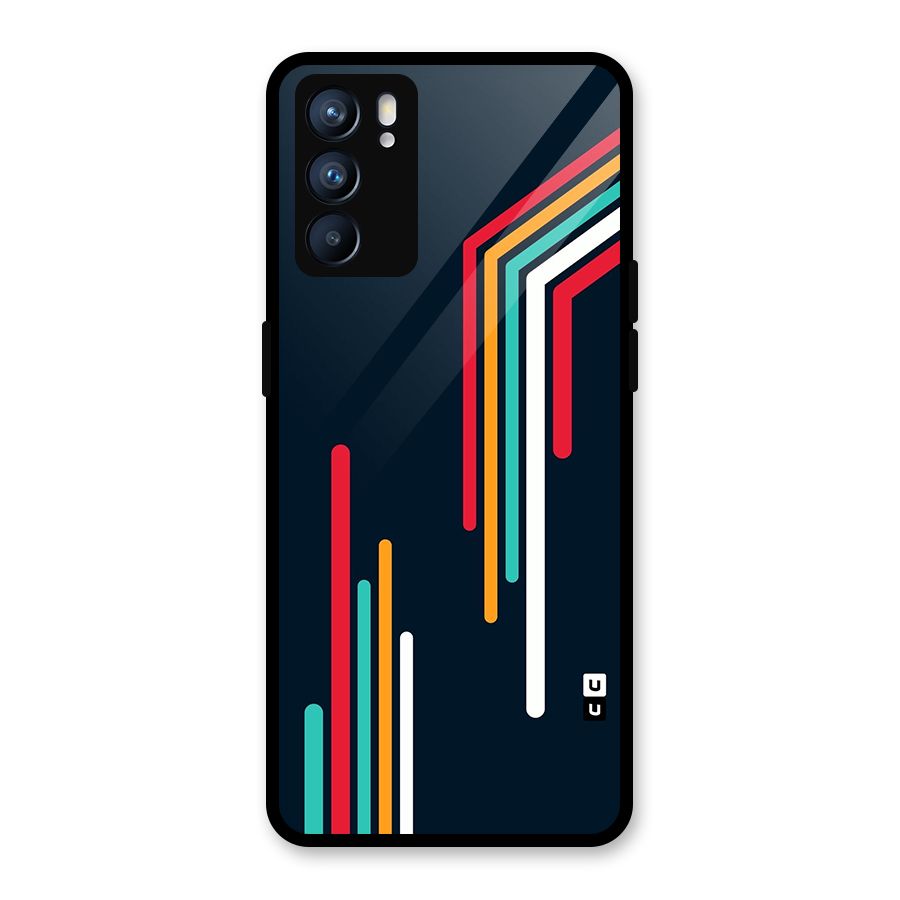 Retro Lines Minimal Stripes Glass Back Case for Oppo Reno6 5G