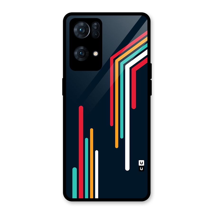 Retro Lines Minimal Stripes Glass Back Case for Oppo Reno7 Pro 5G