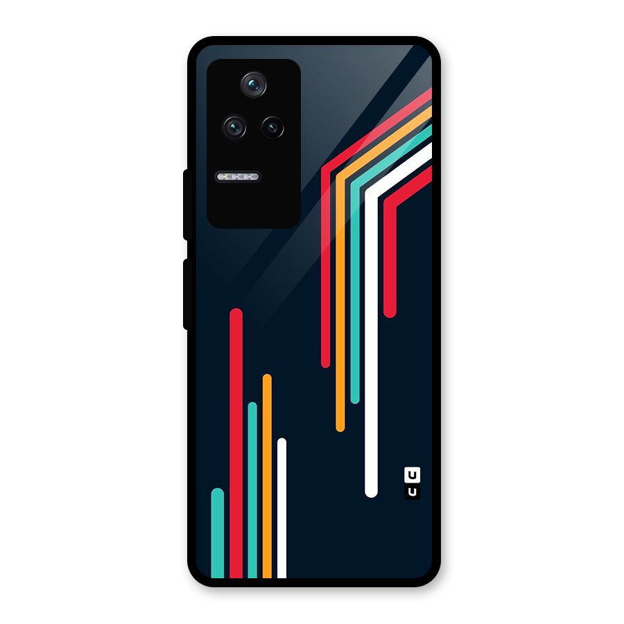 Retro Lines Minimal Stripes Glass Back Case for Poco F4 5G