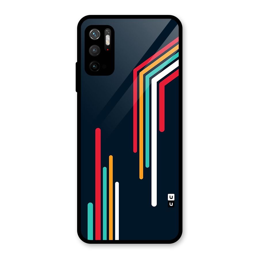 Retro Lines Minimal Stripes Glass Back Case for Poco M3 Pro 5G