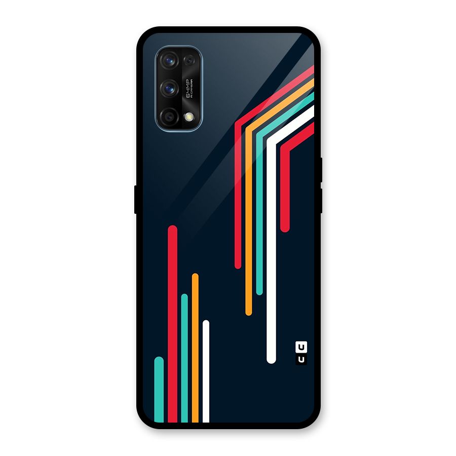 Retro Lines Minimal Stripes Glass Back Case for Realme 7 Pro
