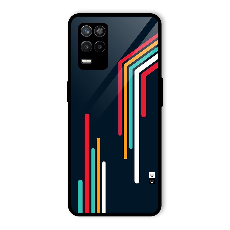 Retro Lines Minimal Stripes Glass Back Case for Realme 8 5G