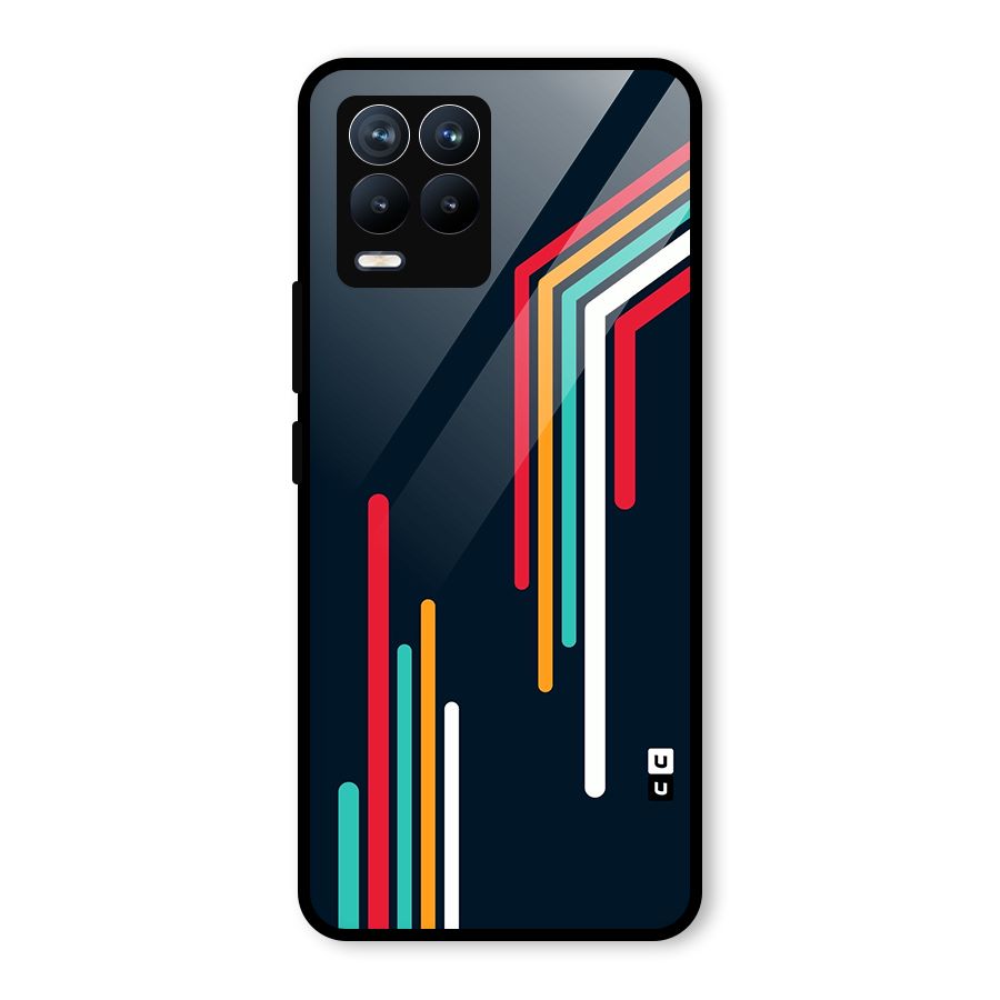 Retro Lines Minimal Stripes Glass Back Case for Realme 8 Pro