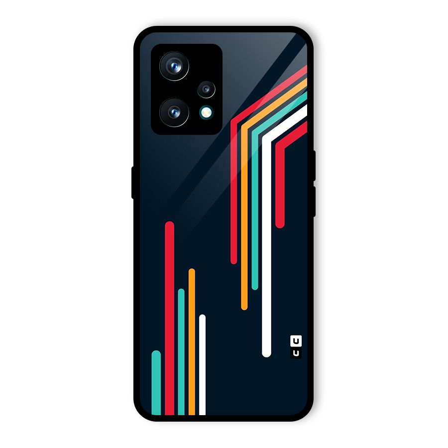 Retro Lines Minimal Stripes Glass Back Case for Realme 9 Pro Plus 5G