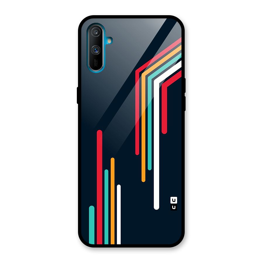 Retro Lines Minimal Stripes Glass Back Case for Realme C3