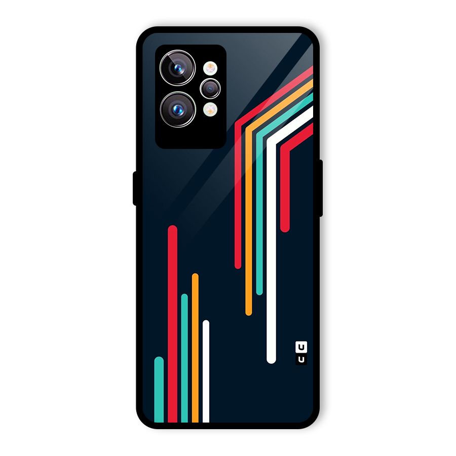 Retro Lines Minimal Stripes Glass Back Case for Realme GT2 Pro