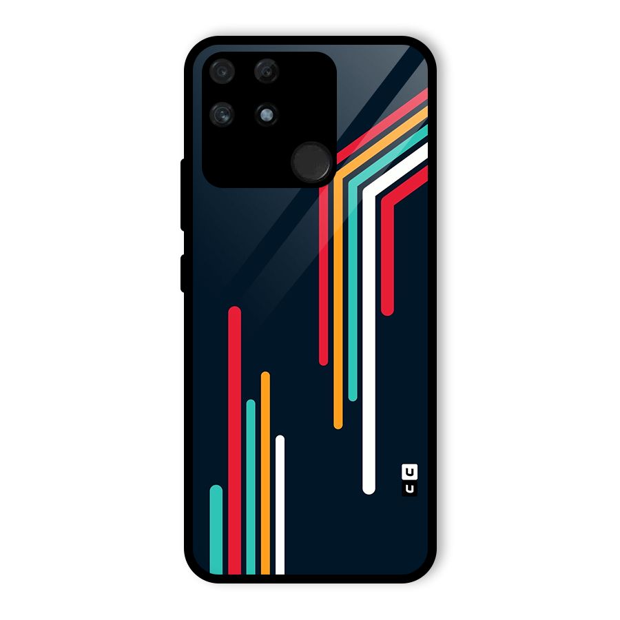 Retro Lines Minimal Stripes Glass Back Case for Realme Narzo 50A