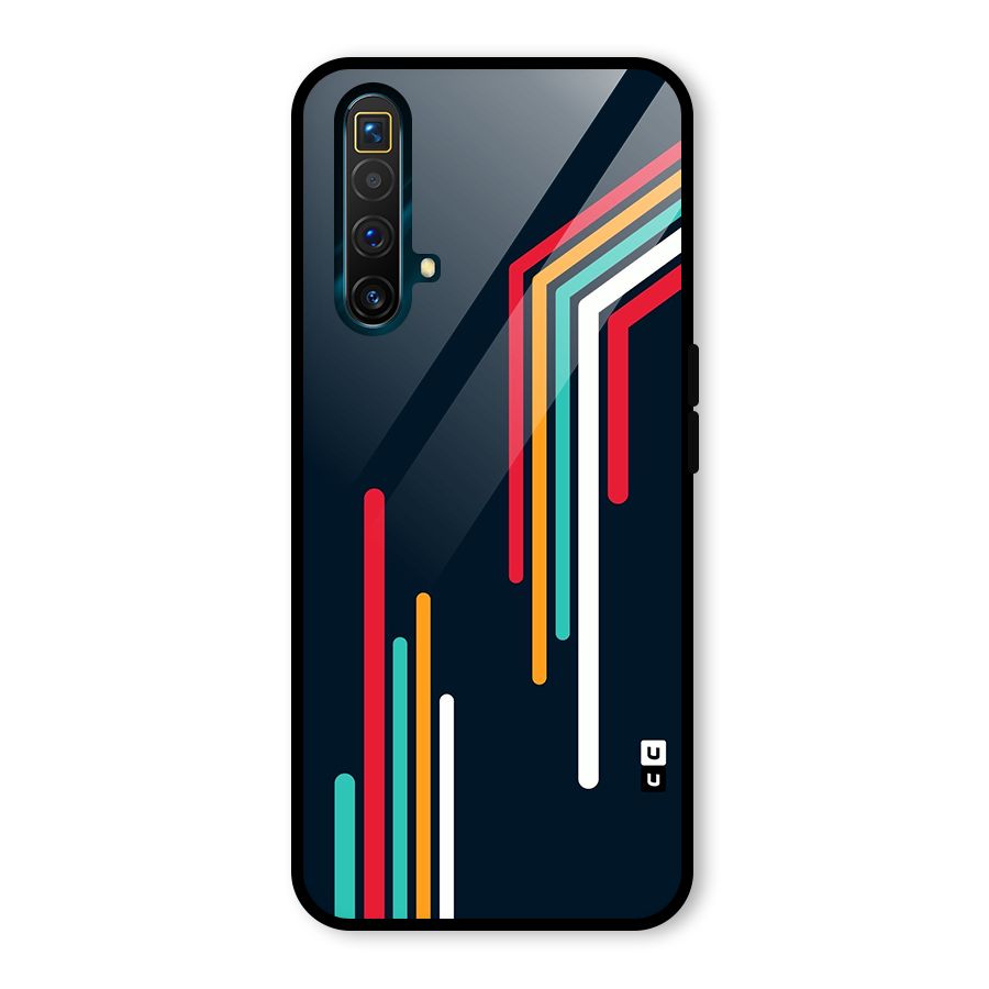 Retro Lines Minimal Stripes Glass Back Case for Realme X3
