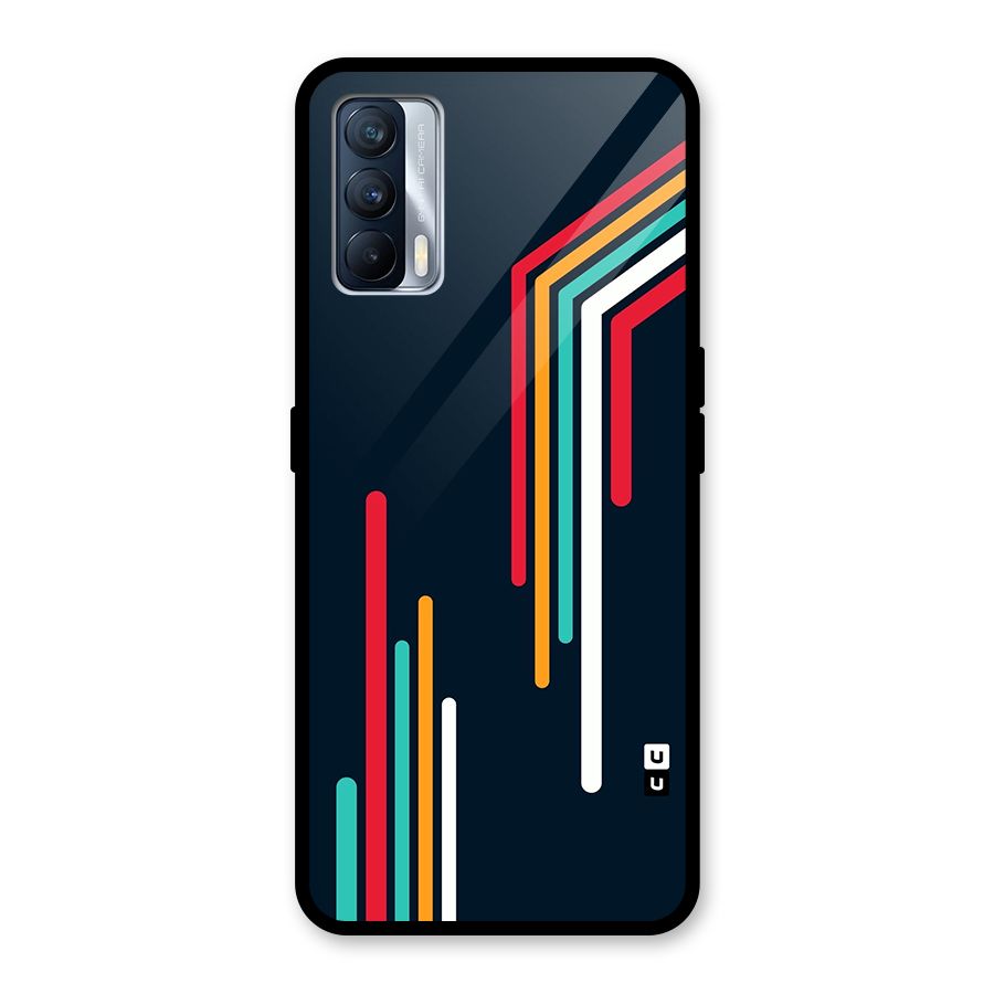 Retro Lines Minimal Stripes Glass Back Case for Realme X7