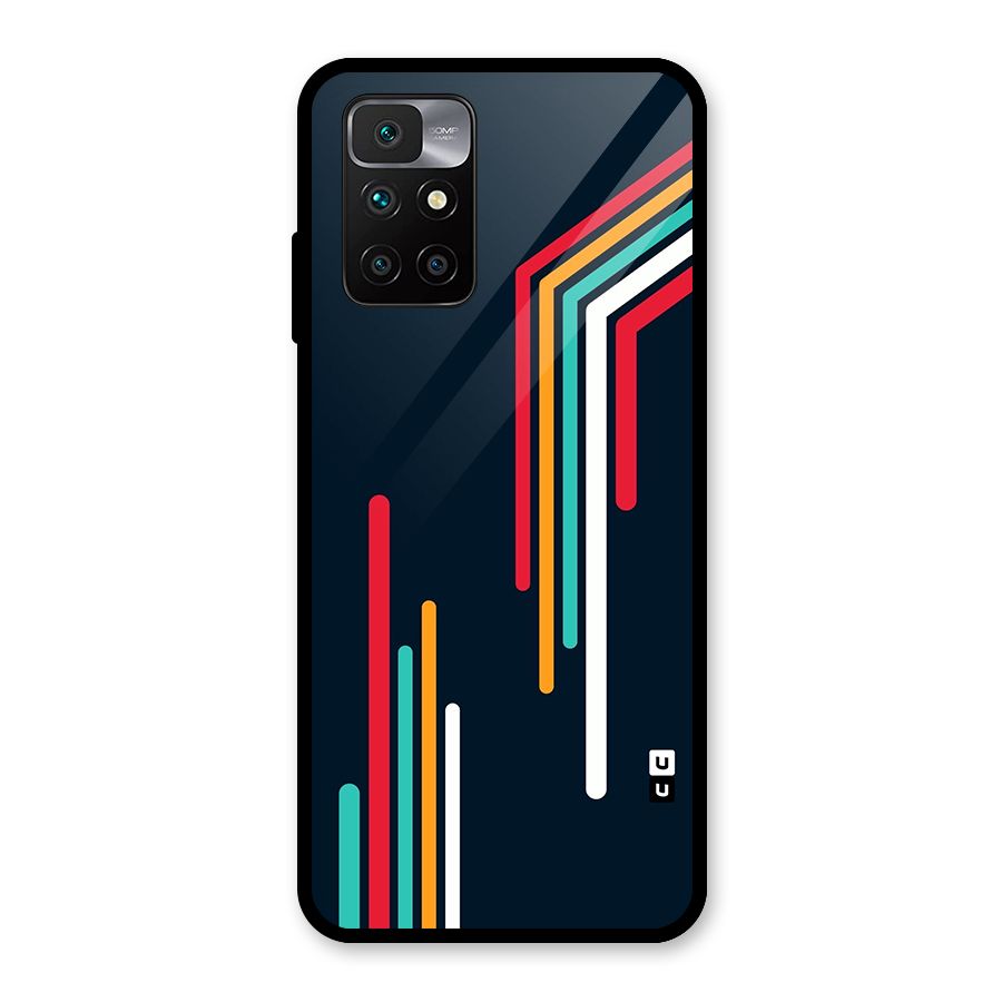 Retro Lines Minimal Stripes Glass Back Case for Redmi 10 Prime