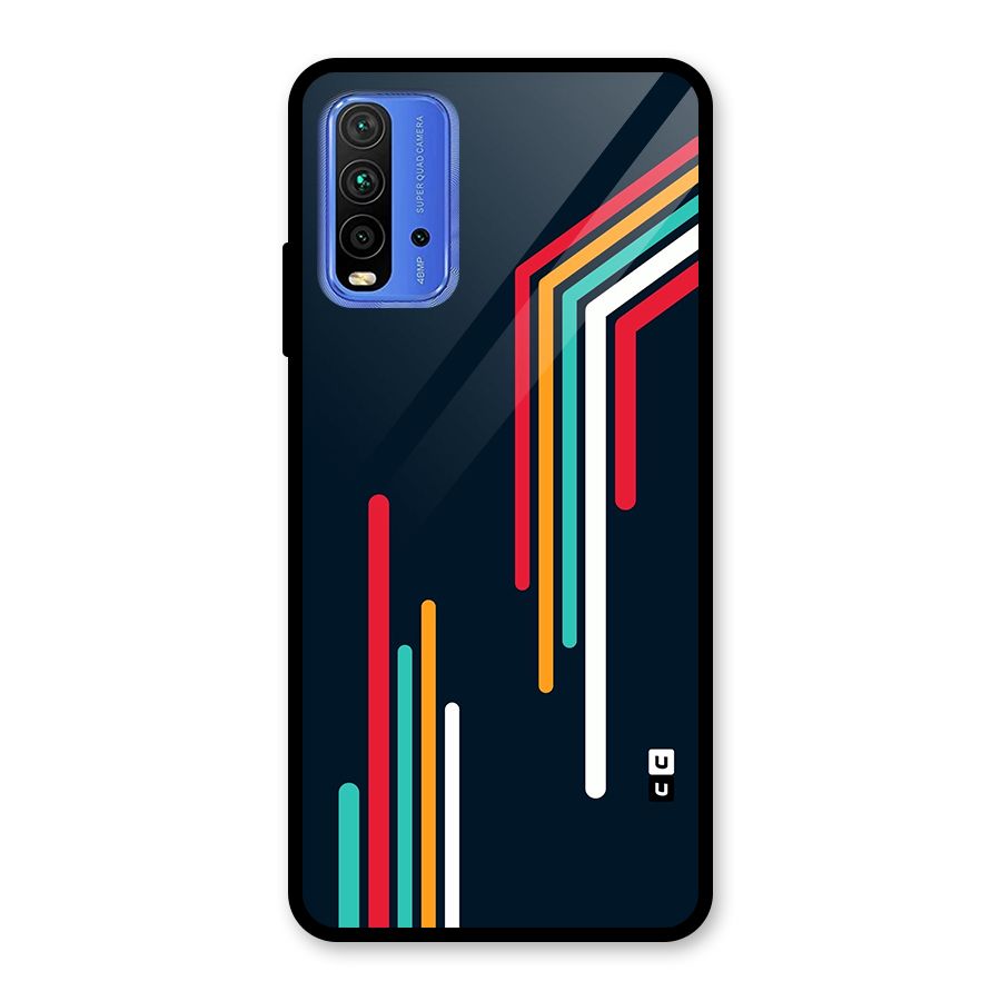 Retro Lines Minimal Stripes Glass Back Case for Redmi 9 Power