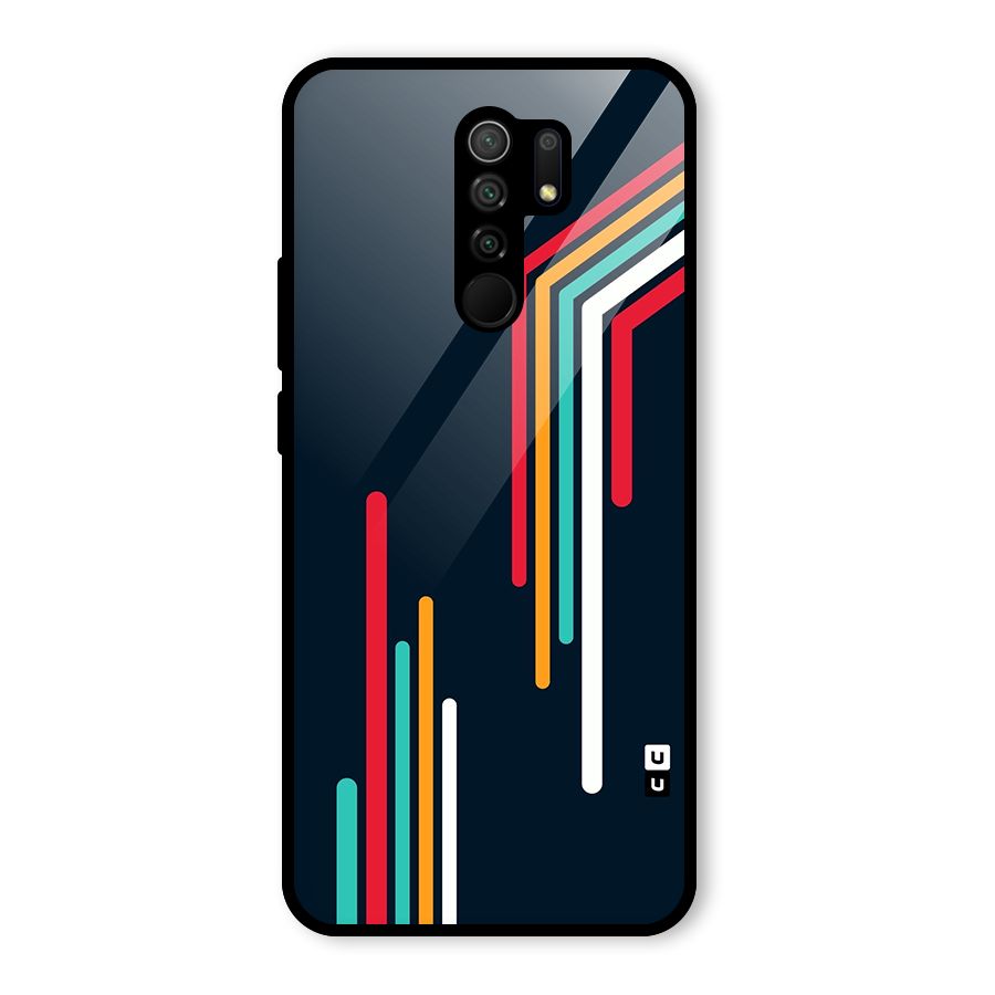 Retro Lines Minimal Stripes Glass Back Case for Redmi 9 Prime