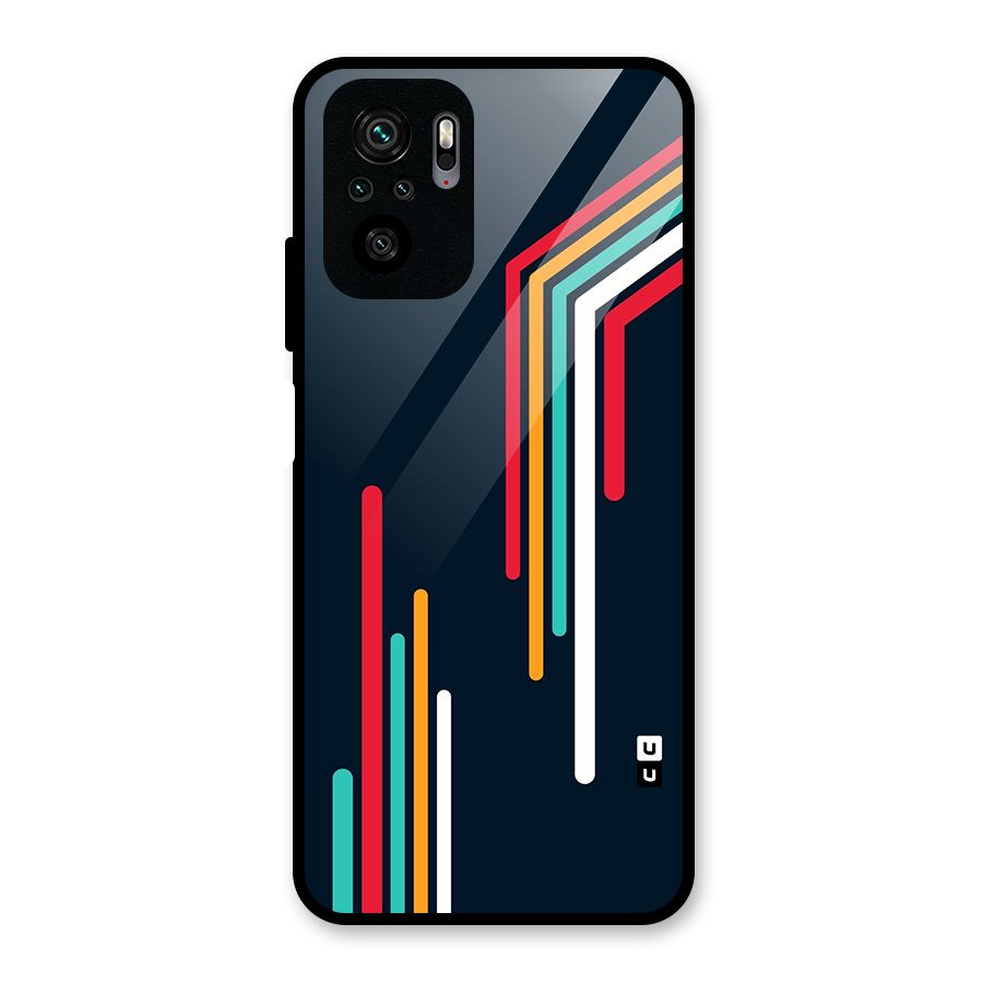Retro Lines Minimal Stripes Glass Back Case for Redmi Note 10S