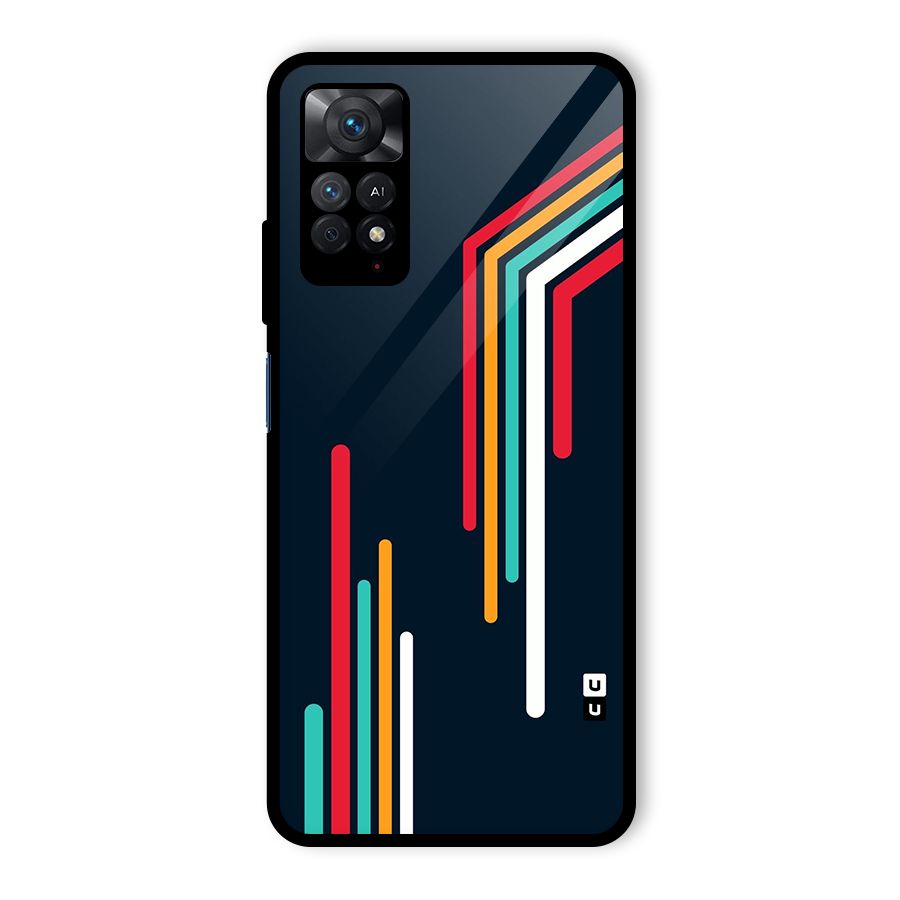 Retro Lines Minimal Stripes Glass Back Case for Redmi Note 11 Pro Plus 5G