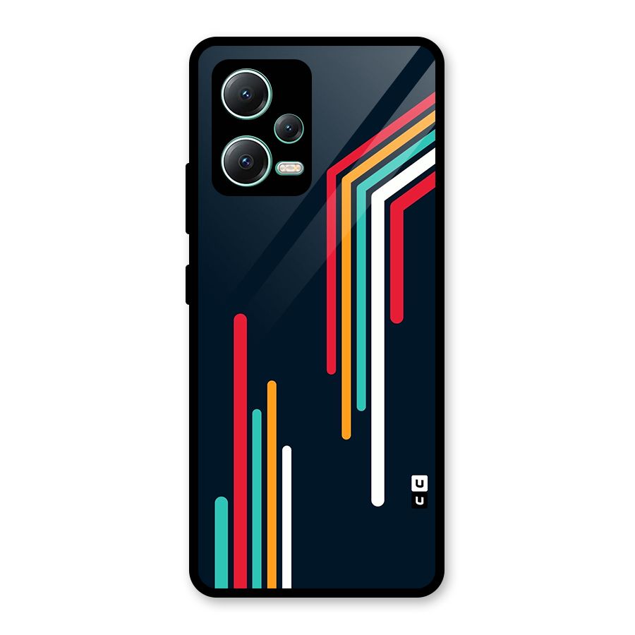 Retro Lines Minimal Stripes Glass Back Case for Redmi Note 12 5G