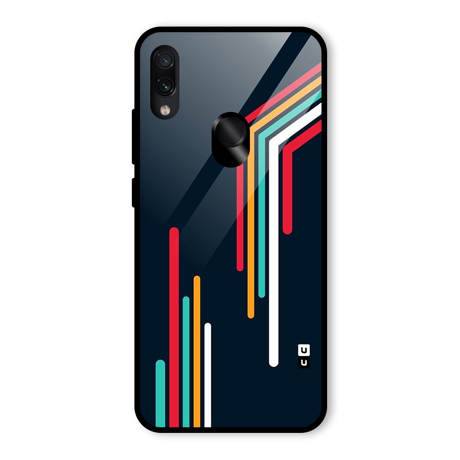 Retro Lines Minimal Stripes Glass Back Case for Redmi Note 7S