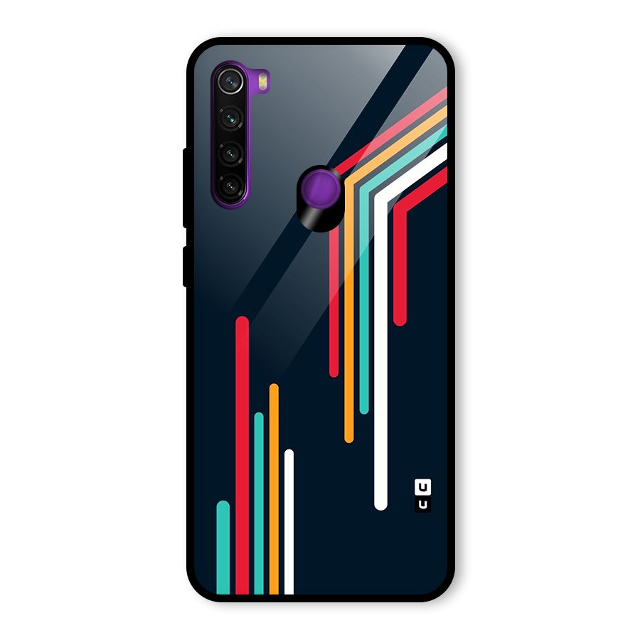 Retro Lines Minimal Stripes Glass Back Case for Redmi Note 8