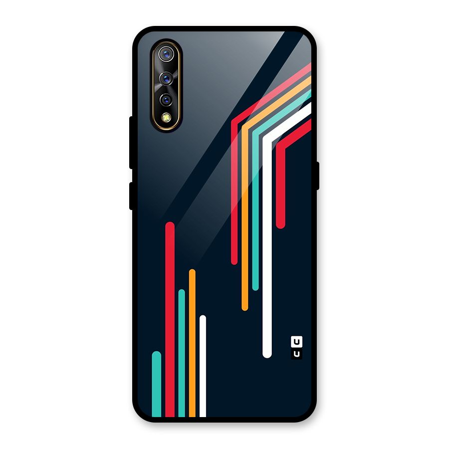 Retro Lines Minimal Stripes Glass Back Case for Vivo S1