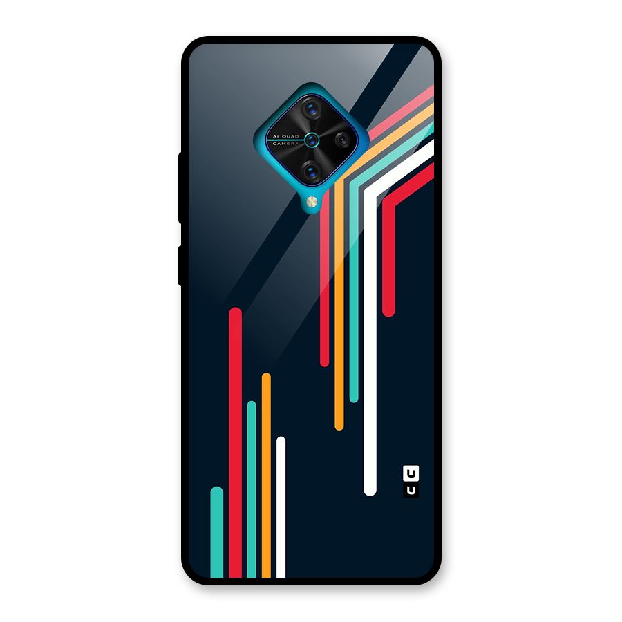 Retro Lines Minimal Stripes Glass Back Case for Vivo S1 Pro