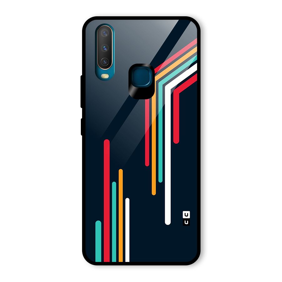 Retro Lines Minimal Stripes Glass Back Case for Vivo U10