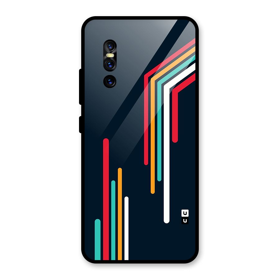 Retro Lines Minimal Stripes Glass Back Case for Vivo V15 Pro