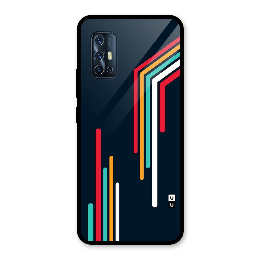 Retro Lines Minimal Stripes Glass Back Case for Vivo V17