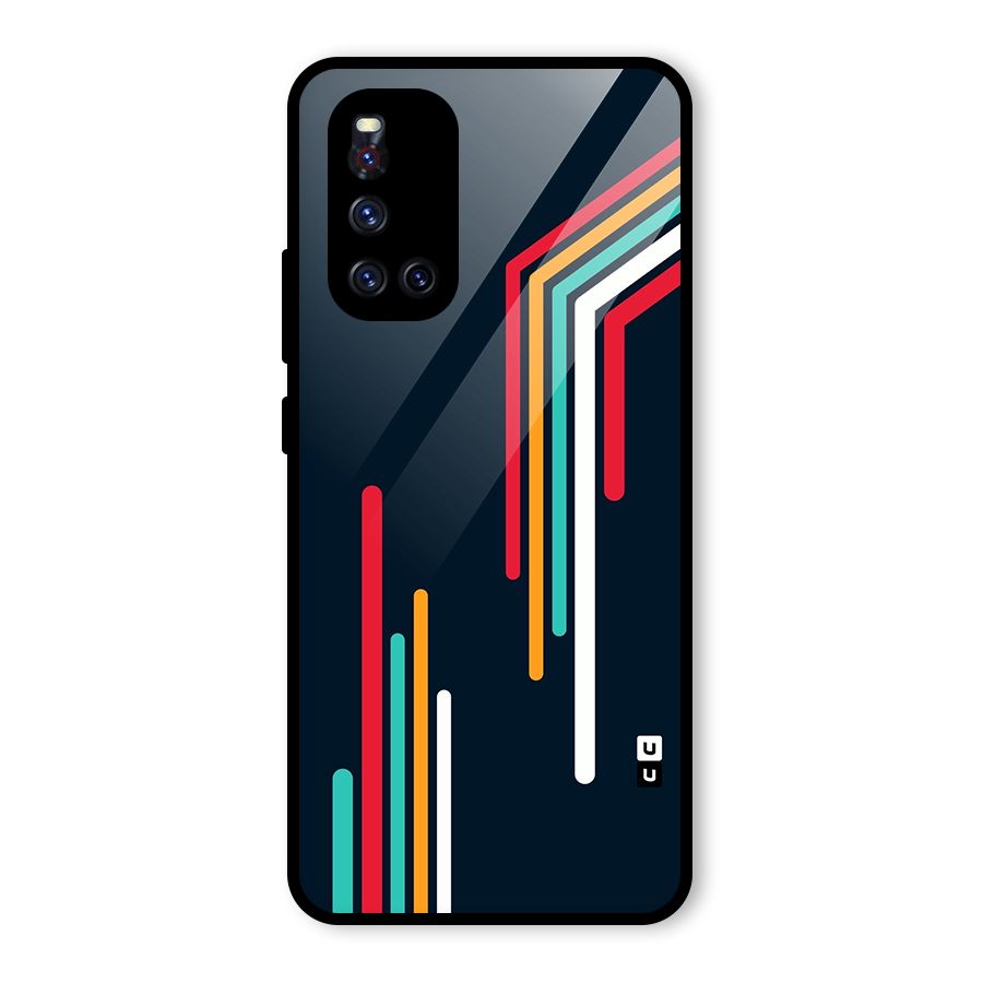 Retro Lines Minimal Stripes Glass Back Case for Vivo V19