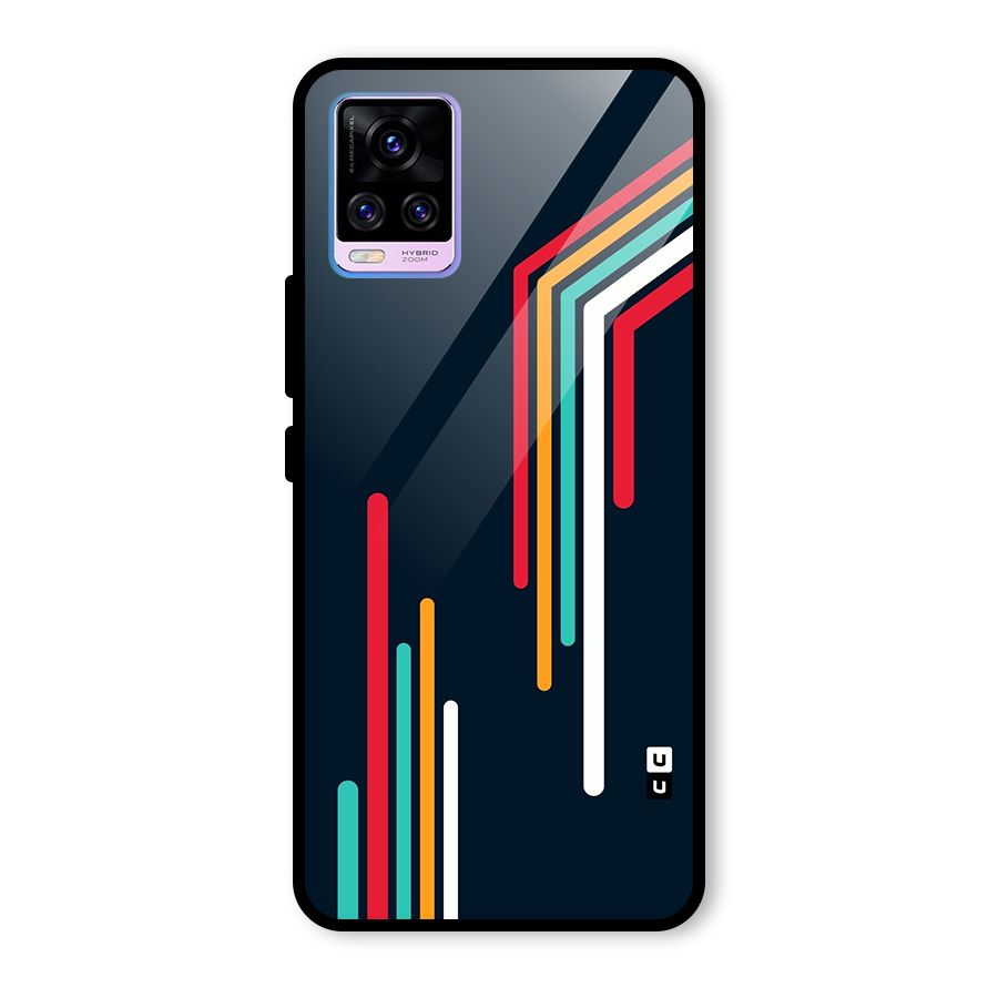 Retro Lines Minimal Stripes Glass Back Case for Vivo V20 Pro